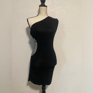 Misope Vintage one shoulder Black Dress